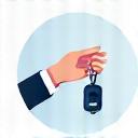 Icon of a car key being handed over.